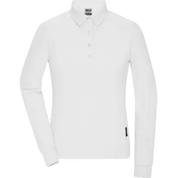 Pánské tričko James & Nicholson Polokošile JN 1841, dlouhý rukáv, dámská COT02184100103-white L Bílá
