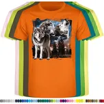 detske-levne-bavlnene-tricko-potisk-vlci-les-Mesic Barva: Orange - oranžová, velikost: 128