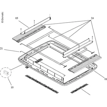 Autodoplněk Kompletní roletový systém DOMETIC Midi Heki - krémově bílý