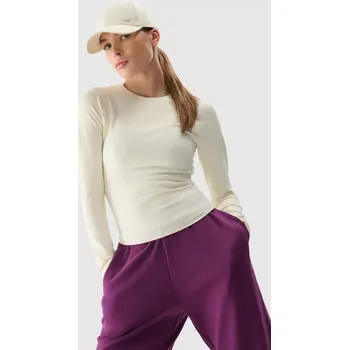 Dámské tričko Dámské triko 4F 4FWSS25TFLOF403 OFF WHITE M-L