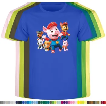 Dívčí tričko detske-levne-bavlnene-tricko-potisk-tlapková patrola Barva: Royal blue - královsky modrá, velikost: 92