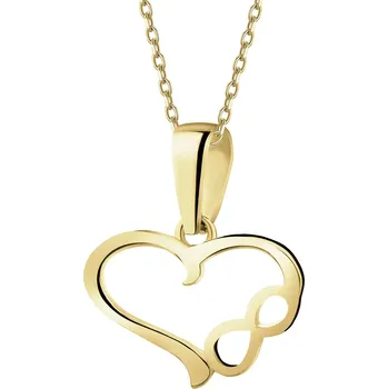 Přívěsek Zlatý přívěsek - srdce, nekonečno - AP541-0856