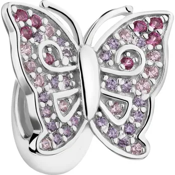 Přívěsek Stříbrný přívěsek Beads - zarážka - se zirkony - motýl - AP540-9832