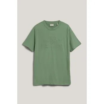 Pánské oblečení TRIČKO GANT REG TONAL SHIELD SS T-SHIRT KALAMATA GREEN