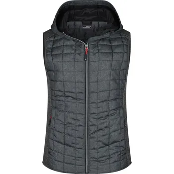 pracovní vesta James & Nicholson Vesta JN 767, pletená, hybridní, dámská COT020767s6503-grey melang L Melír šedá/antracitová