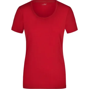 Pracovní oblečení James & Nicholson Tričko JN 926, elastické, krátký rukáv, dámské COT02092600401-red S Červená
