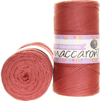 Příze Maccaroni PP Macrame 2 mm cihlově hnědá 13