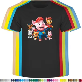 detske-levne-bavlnene-tricko-potisk-tlapková patrola Barva: Black -černá, velikost: 140