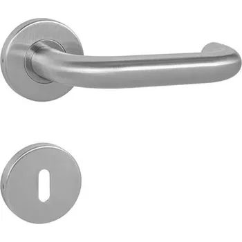 Dveřní kování Kování klika s kulatou rozetou COSLAN R BB BN – broušená nerez