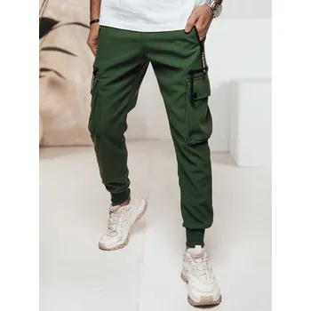 Pánské kalhoty Dstreet Moderní zelené kapsáčové jogger kalhoty