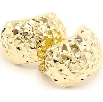 Náušnice Zlaté náušnice zaoblené s gravírováním lesklé 1,90g