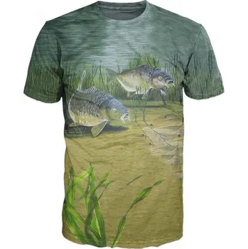 Pánské tričko tricko potisk s kapry velikost: 6XL - šířka 70 cm, délka 79 cm