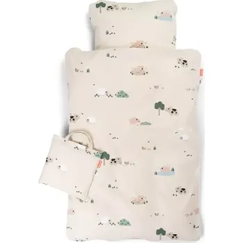 Povlečení DONE BY DEER povlečení Tiny farm baby písková