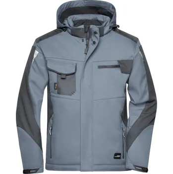 pracovní bunda James & Nicholson Bunda JN 824 Strong, softshellová, zimní COT02082482815-carbon/blac Šedá/černá 5XL