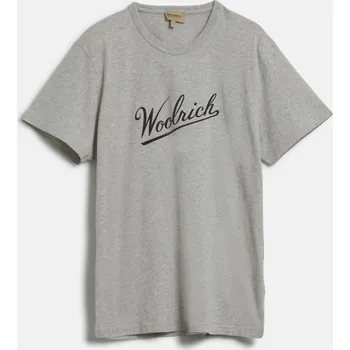 Pánské tričko TRIČKO WOOLRICH WOOLRICH SCRIPT T-SHIRT LIGHT GREY MELANGE