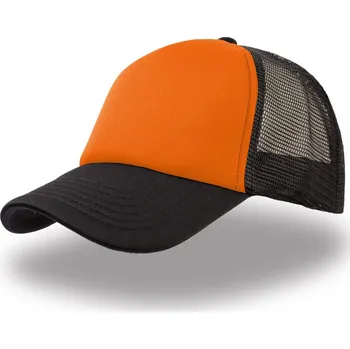 Pracovní přilba Atlantis Headwear Kšiltovka Rapper, 5 panelová, síťovaná COT33207093799-orange/blac UNI Oranžová/černá