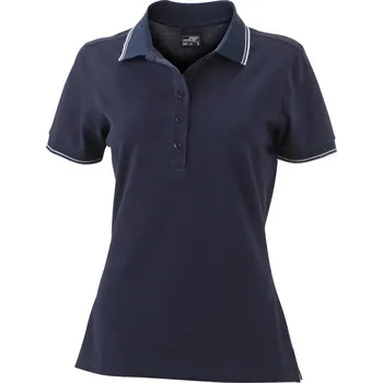 James & Nicholson Polokošile JN 985, krátký rukáv, dámská COT02098596305-navy/white 2XL Navy/bílá