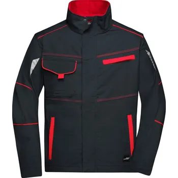 pracovní bunda James & Nicholson Bunda JN 849 Color COT020849i7616-carbon/red 6XL Šedá carbon/červená