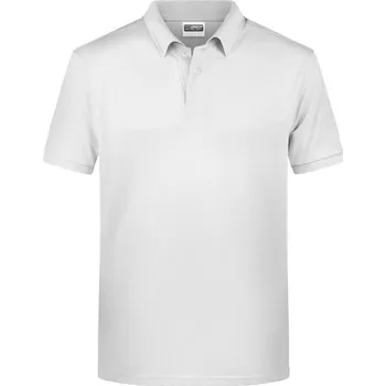 James & Nicholson Polokošile JN 8010, bio bavlna, krátký rukáv, pánská COT02801000105-white 2XL Bílá