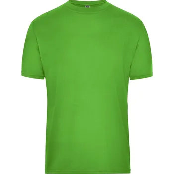pracovní tričko James & Nicholson Tričko JN 1808 Solid z bio bavlny, krátký rukáv, pánské COT02180804216-lime green 6XL Zelená lime
