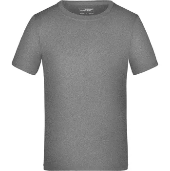 pracovní tričko James & Nicholson Tričko JN 358K, sportovní, žerzejové, krátký rukáv, dětské COT02358Ki6502-dark melang M Melange tmavá