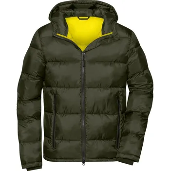 pracovní bunda James & Nicholson Bunda JN 1168, prošívaná, pánská COT021168z6501-deep forest S Zelená forest/žlutá