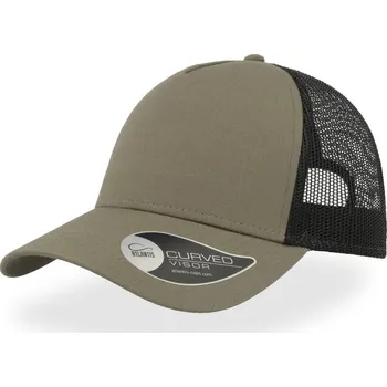 Pracovní přilba Atlantis Headwear Kšiltovka Rapper Trucker, 5 panelová COT33802063499-olive/black UNI Olivová/černá