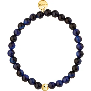 Náramek Pozlacený náramek z mosazi s tygřím okem - AR538-7879