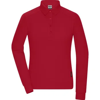 Pánské tričko James & Nicholson Polokošile JN 1841, dlouhý rukáv, dámská COT02184100405-red 2XL Červená