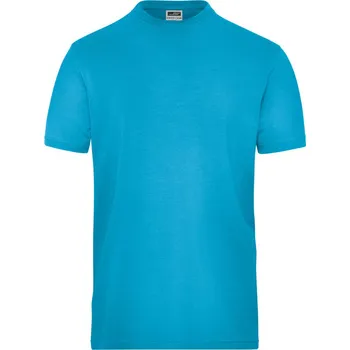 pracovní tričko James & Nicholson Tričko JN 1802 Solid, elastické, z bio bavlny, krátký rukáv, pánské COT02180244013-turquoise 3XL Tyrkysová