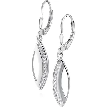 Náušnice 4U Stříbrné visací náušnice se zirkony Terry