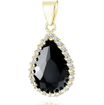 Přívěsek Pozlacený přívěsek KAPKA se Zirkony Ag 925/1000