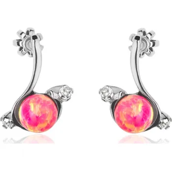 Náušnice Nefelé - náušnice s venezuelskými opály a čirými zirkony, Materiál: Bílé zlato, ryzost 585/1000