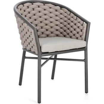 BIZZOTTO Zahradní židle MARGALIDA černá se šedým textilem 0666077