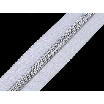 Zip Zip spirálový No 5 s metalickými zoubky metráž - 1 (101) bílá stříbrná