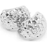 Náušnice z bílého zlata zaoblené s gravírováním lesklé 2,05g