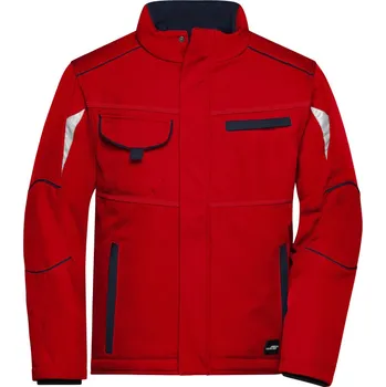 pracovní bunda James & Nicholson Bunda JN 853 Color, softshellová , zimní COT02085388114-red/navy Červená/navy 4XL