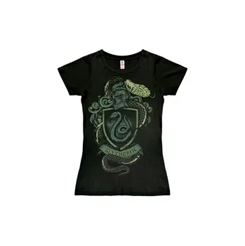 Dámské tričko Harry Potter: Slytherin Logo (XS) černé bavlna