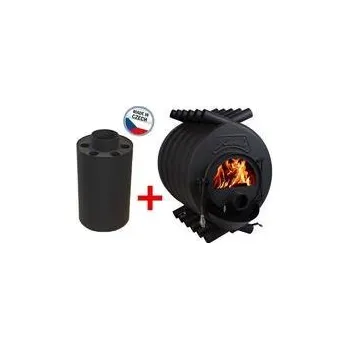Krbová kamna Kamna Kanuk 3 (22 kW) + Teplovzdušný výměník 160 mm / 540 mm + nářadí Kanuk zdarma