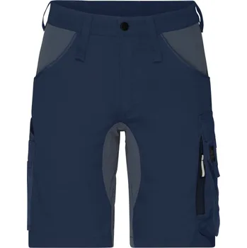 montérky James & Nicholson Kraťasy JN 1811 Slim Line, elastické COT021811q80n3-navy/carbon 48 Navy/šedá