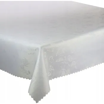 ubrus Ubrus Odolný proti Skvrnám Velikonoce Bílý Kuře Vajíčka 160x300 cm