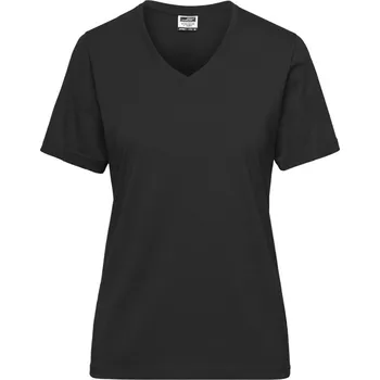 pracovní tričko James & Nicholson Tričko JN 1807 Solid z bio bavlny, krátký rukáv, dámské COT02180700201-black S Černá