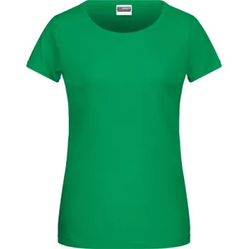 Pracovní oblečení James & Nicholson Tričko JN 8007 z bio bavlny, krátký rukáv, dámské COT028007k8004-fern green XL Zelená kapradina