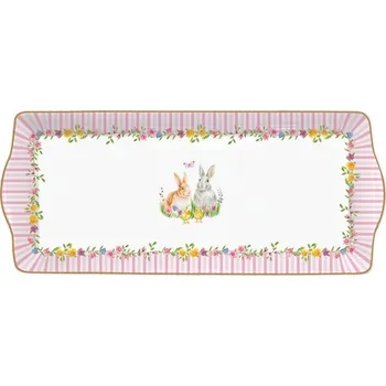 Velikonoční podnos obdélník se zajíčky Happy Easter 35x15cm, Easy Life