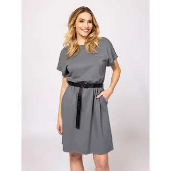 Dámské šaty Heavy Tools dámské šaty s páskem Vikka šedé Velikost: S