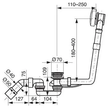 Sifon Odtoková a přepadová sada Ideal Standard VV3504200S000