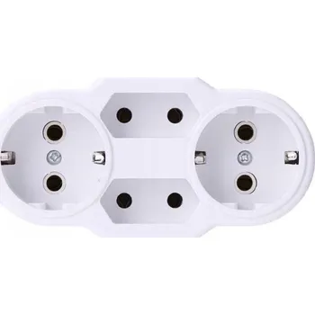 Elektrická zásuvka Adaptér s více zásuvkami, nástěnná zástrčka 4 uzemněné