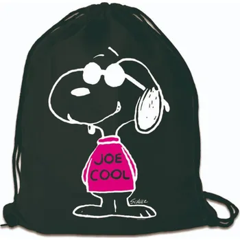 Gym bag pytlík se šňůrkami Snoopy: Joe Cool (35 x 46 cm) černá bavlna