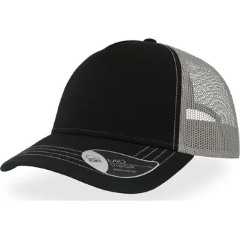 Pracovní přilba Atlantis Headwear Kšiltovka Rapper Canvas, 5 panelová, síťovaná COT33606098199-black/grey Černá/šedá UNI