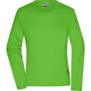 pracovní tričko James & Nicholson Tričko JN 1839, dlouhý rukáv, dámské COT02183904213-lime green 3XL Zelená lime